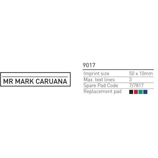 Picture of CUSTOMISED RUBBER STAMP 9017 50X10MM